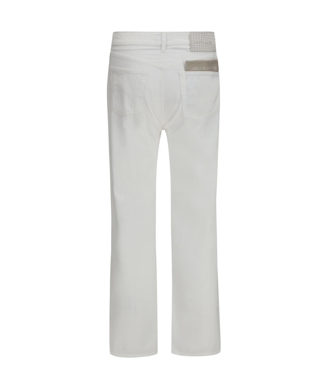 JACOB COHEN Белые хлопковые прямые джинсы, фото 2