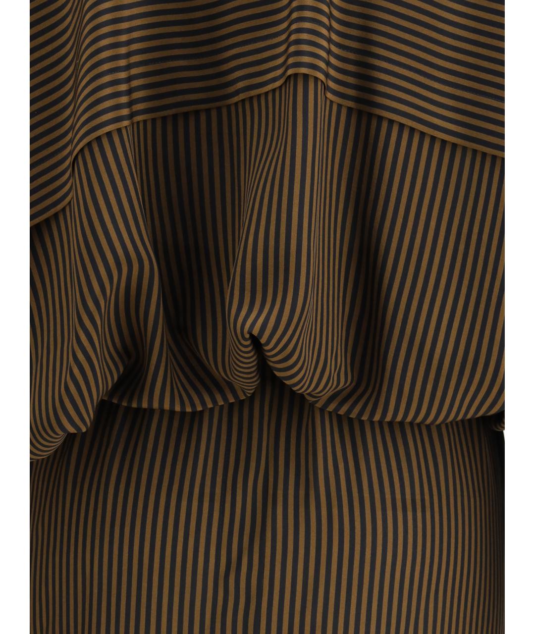 PETAR PETROV Коричневое шелковое повседневное платье, фото 3