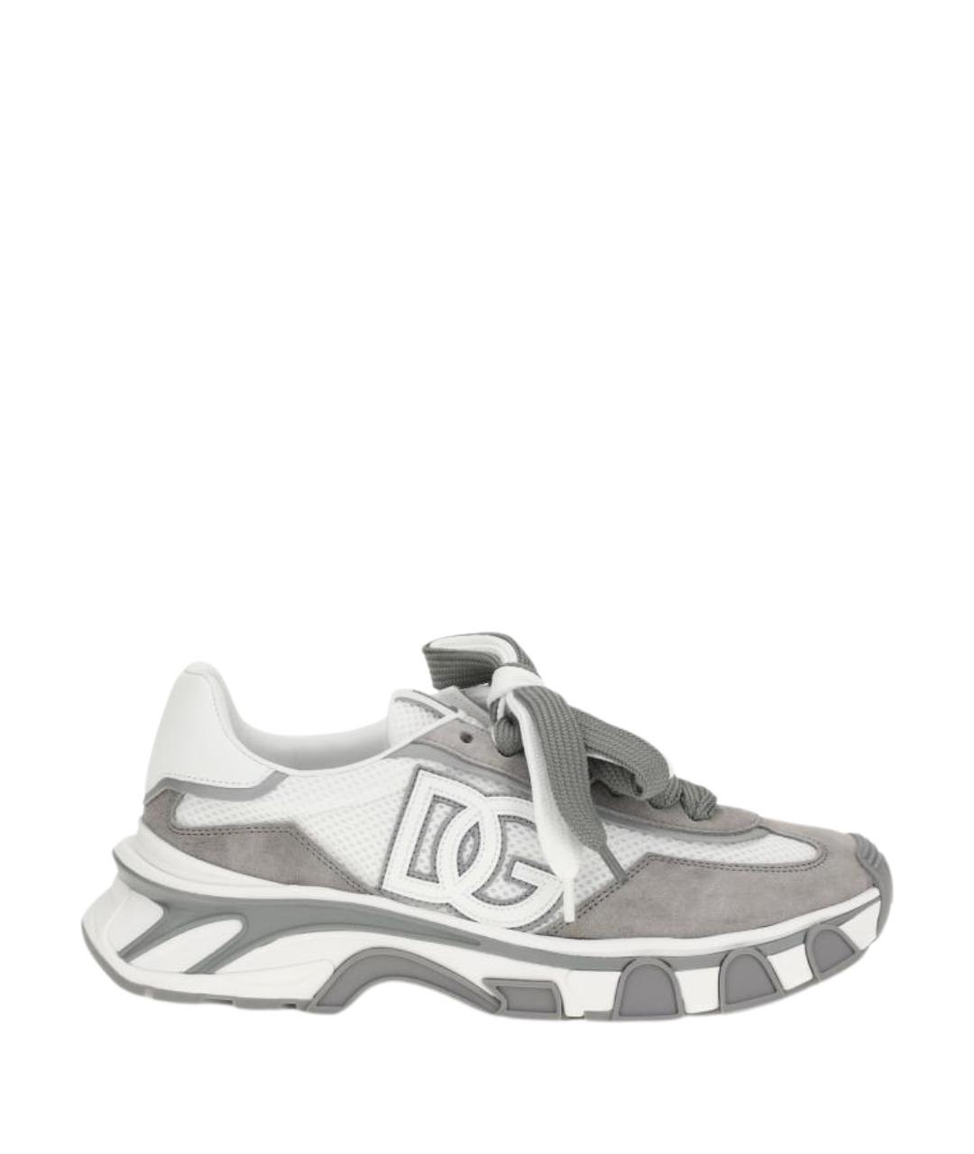 DOLCE&GABBANA Серые замшевые низкие кроссовки / кеды, фото 1