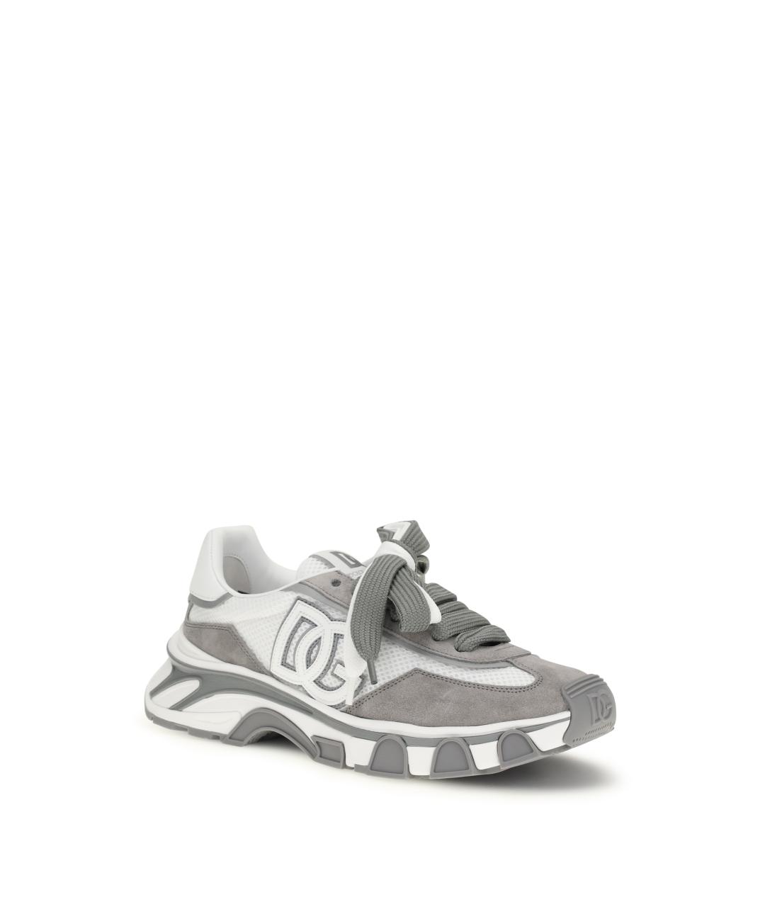 DOLCE&GABBANA Серые замшевые низкие кроссовки / кеды, фото 2