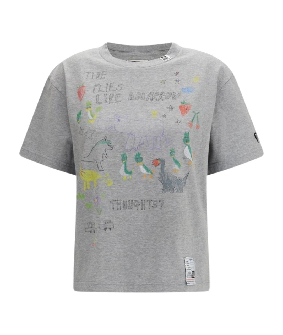 MAISON MIHARA YASUHIRO Серая хлопковая футболка, фото 1