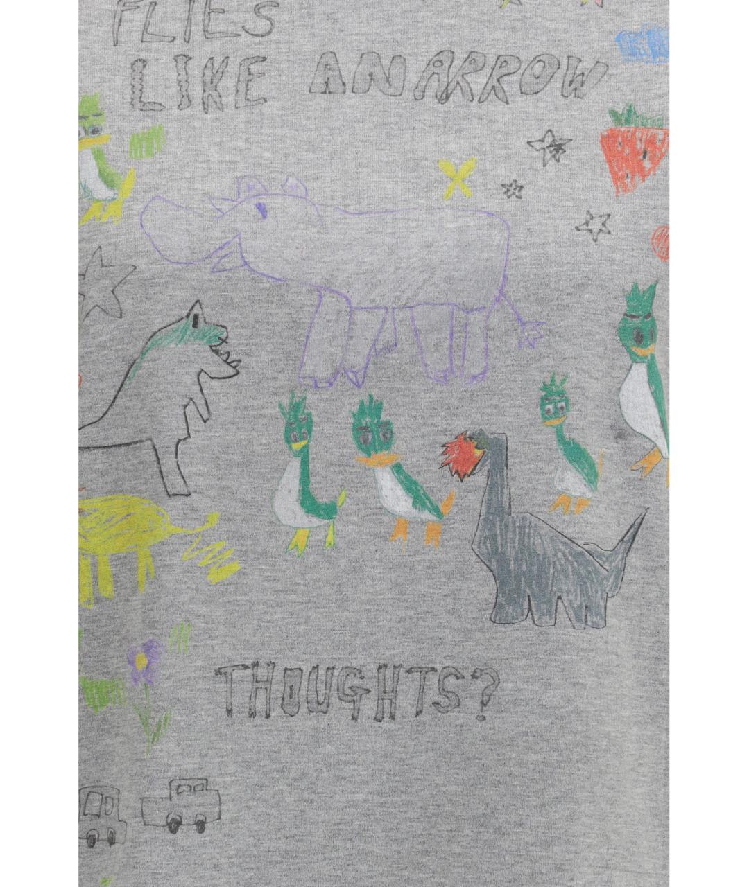 MAISON MIHARA YASUHIRO Серая хлопковая футболка, фото 3