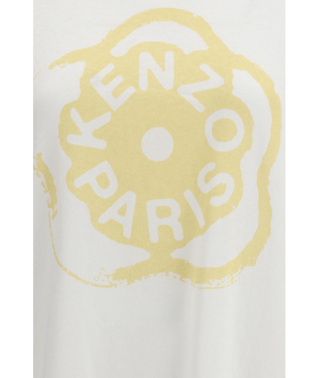 KENZO Белая хлопковая футболка, фото 3