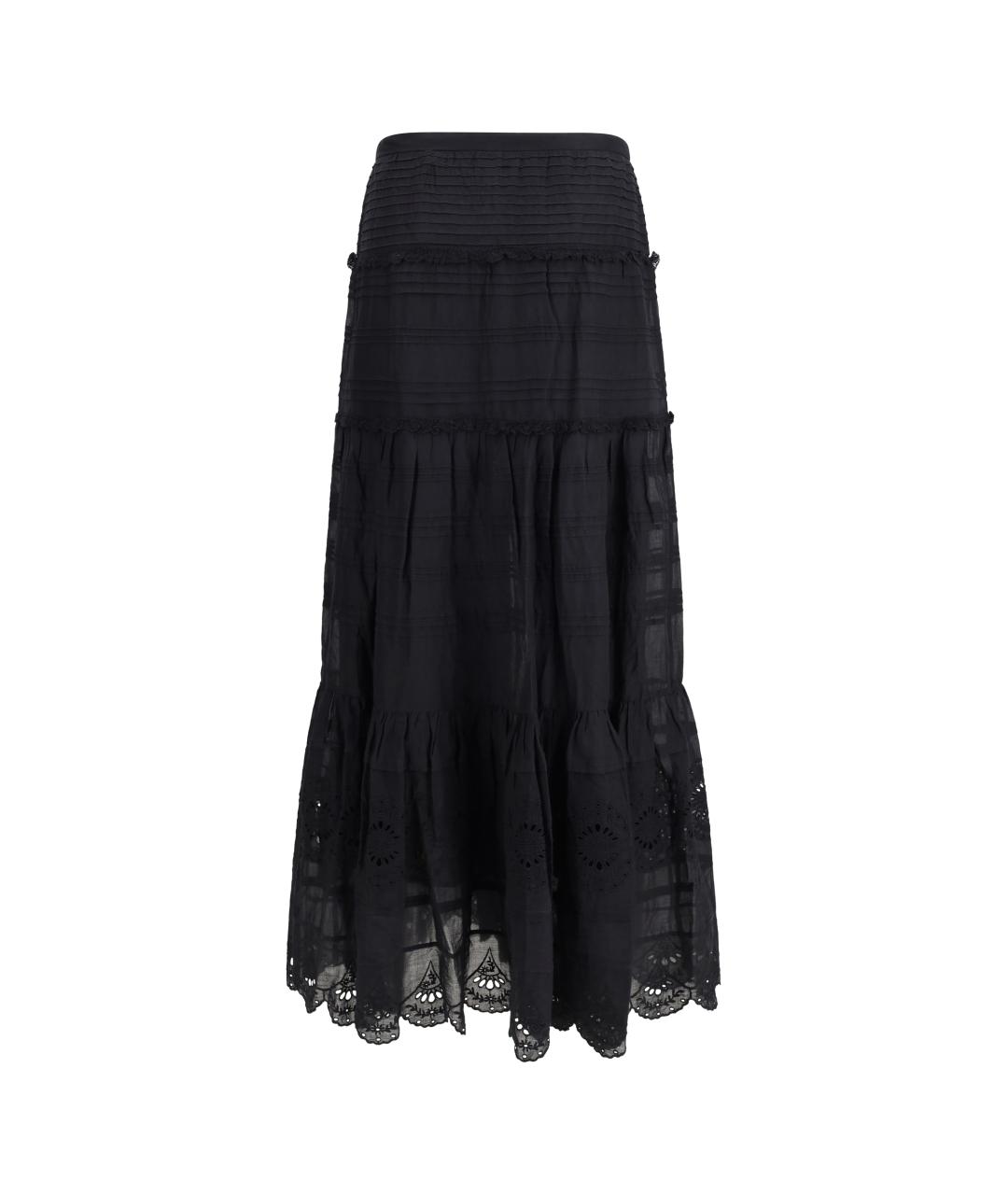 ISABEL MARANT ETOILE Черная вискозная юбка миди, фото 2