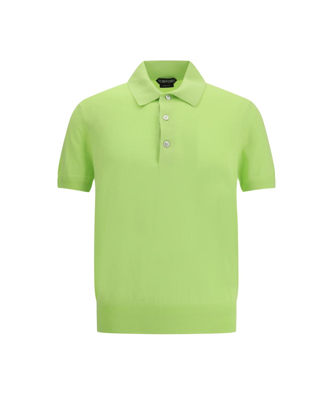 TOM FORD Салатовыое хлопковое поло с коротким рукавом, фото 1