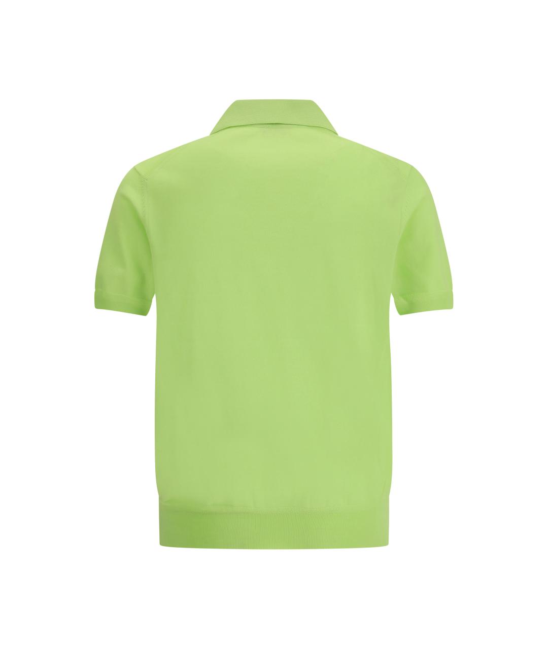 TOM FORD Салатовыое хлопковое поло с коротким рукавом, фото 2