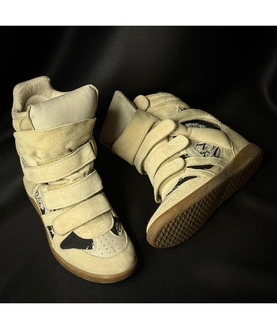 ISABEL MARANT Бежевые замшевые кеды, фото 3