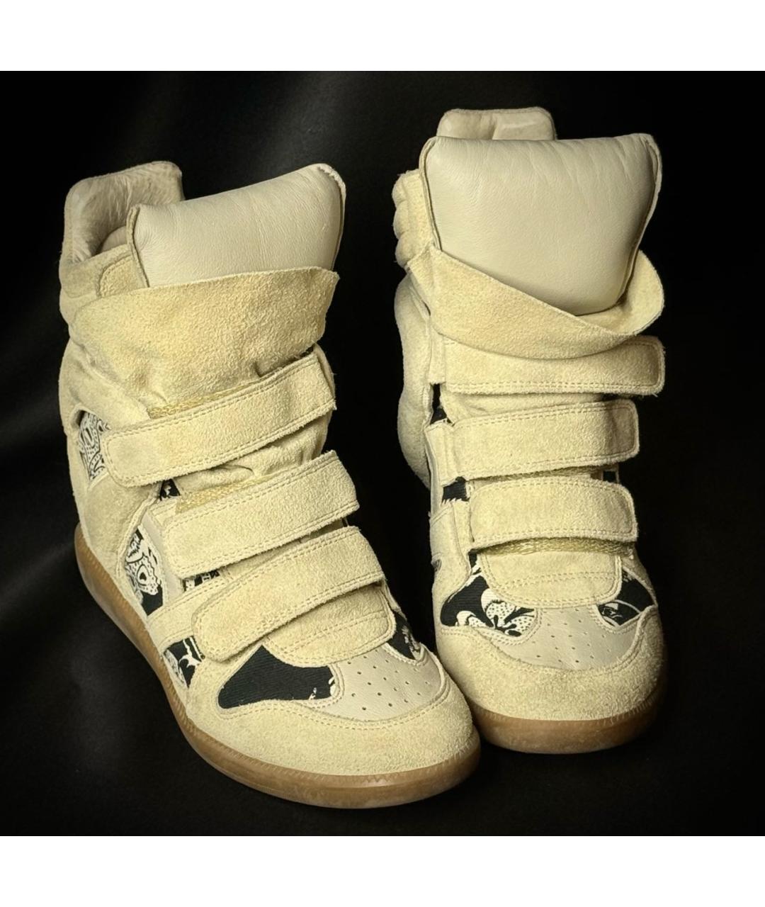 ISABEL MARANT Бежевые замшевые кеды, фото 4