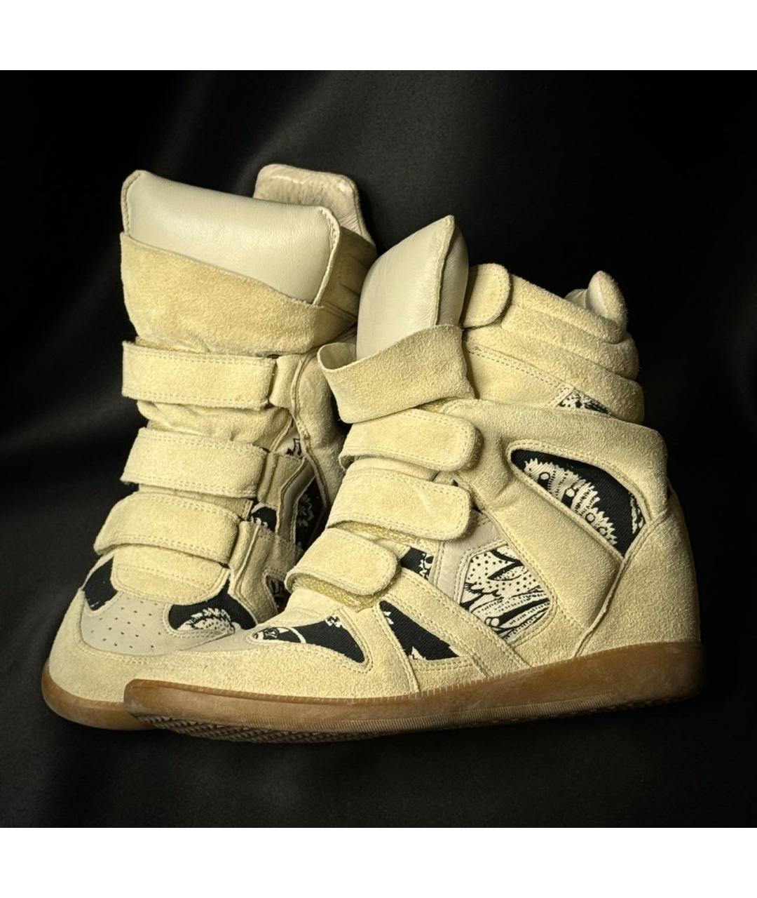 ISABEL MARANT Бежевые замшевые кеды, фото 2