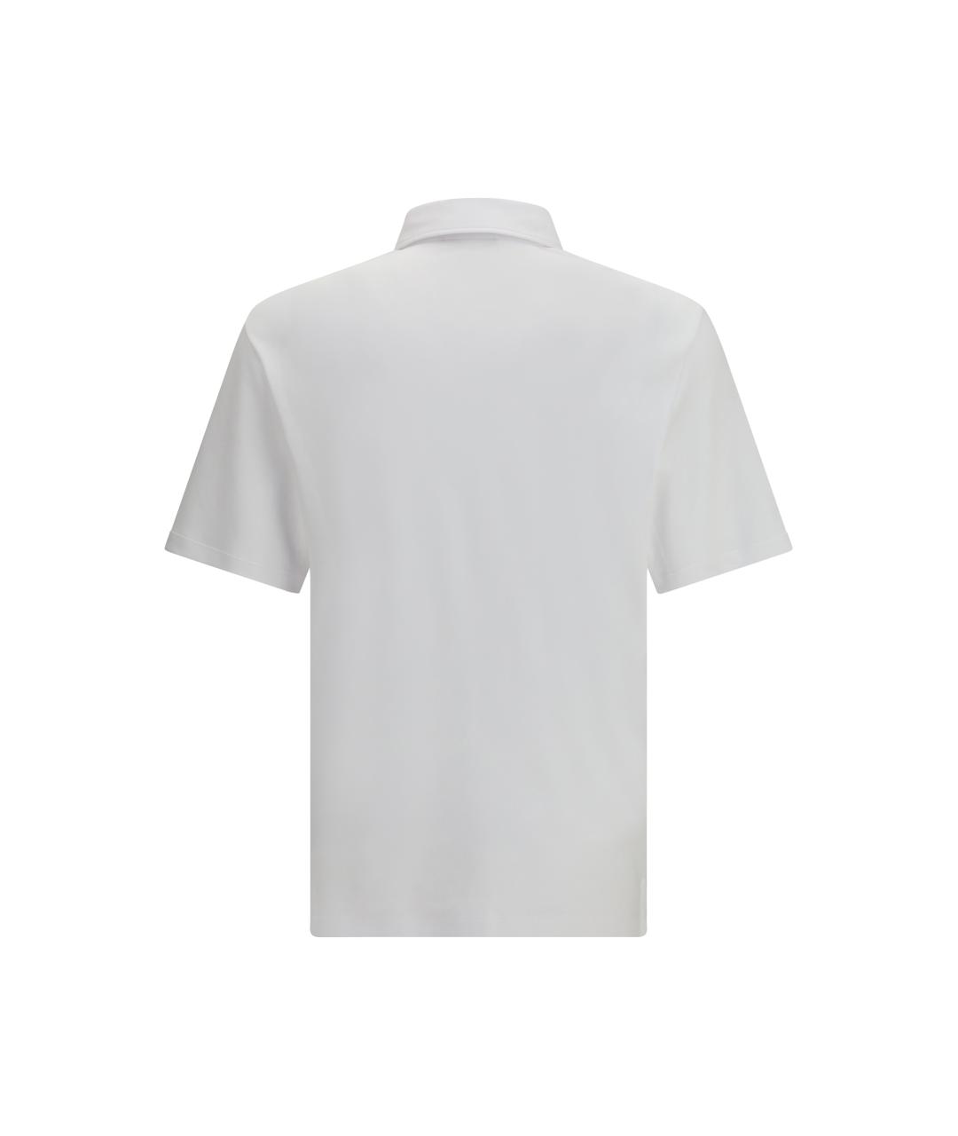 LORO PIANA Белое хлопковое поло с коротким рукавом, фото 2