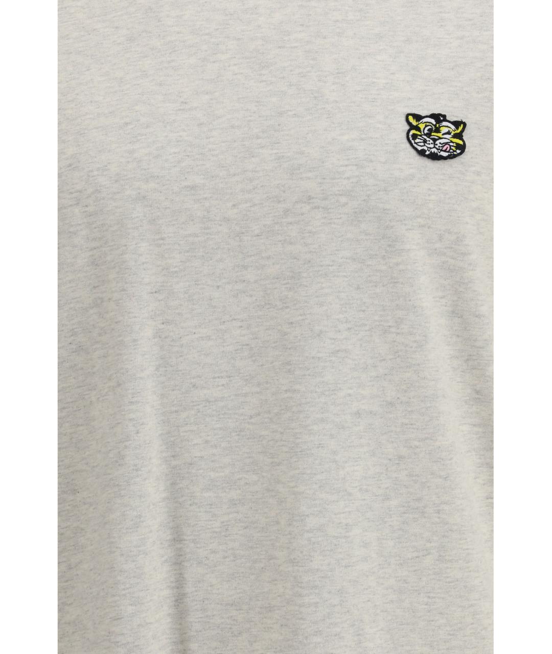 KENZO Серая хлопковая футболка, фото 3