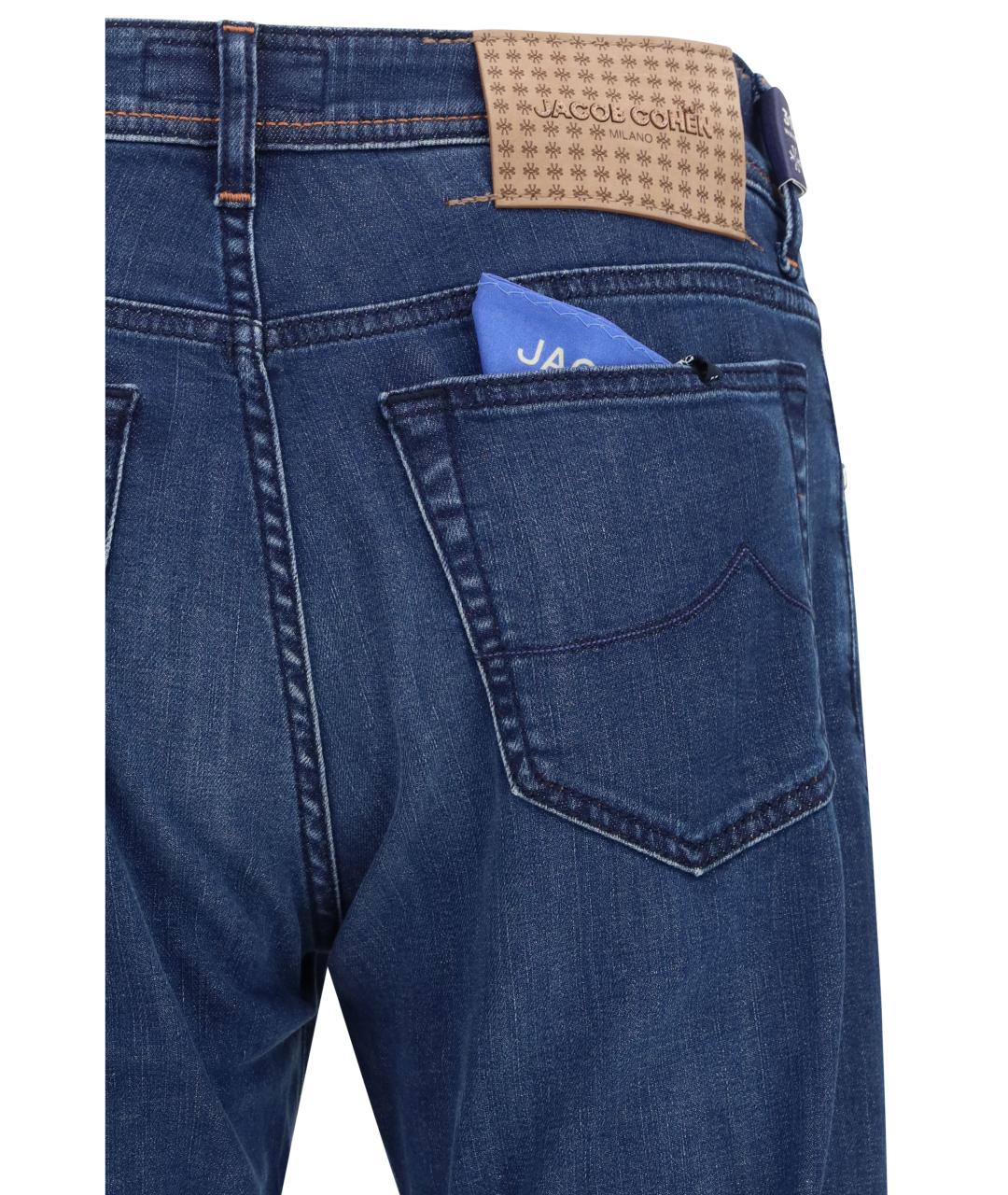 JACOB COHEN Синие хлопковые прямые джинсы, фото 3