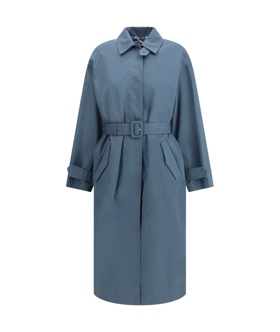 FENDI Голубой хлопковый тренч/плащ, фото 1