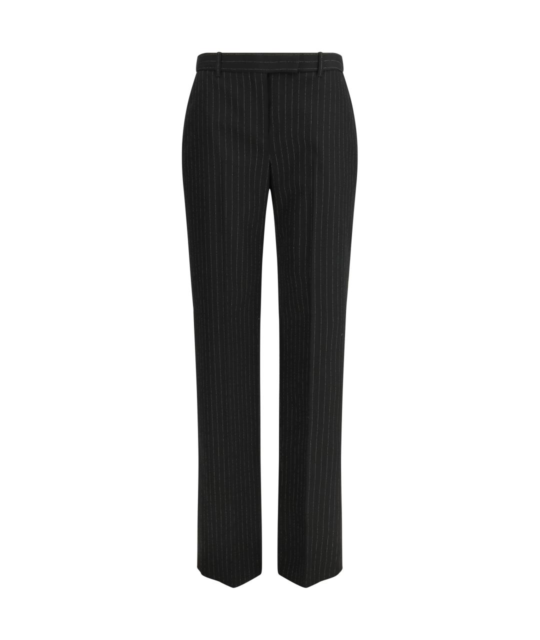 ALEXANDER MCQUEEN Черные шерстяные прямые брюки, фото 1