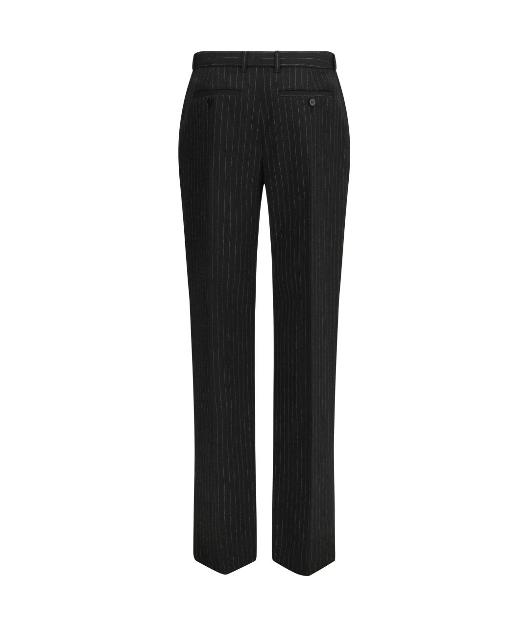 ALEXANDER MCQUEEN Черные шерстяные прямые брюки, фото 2