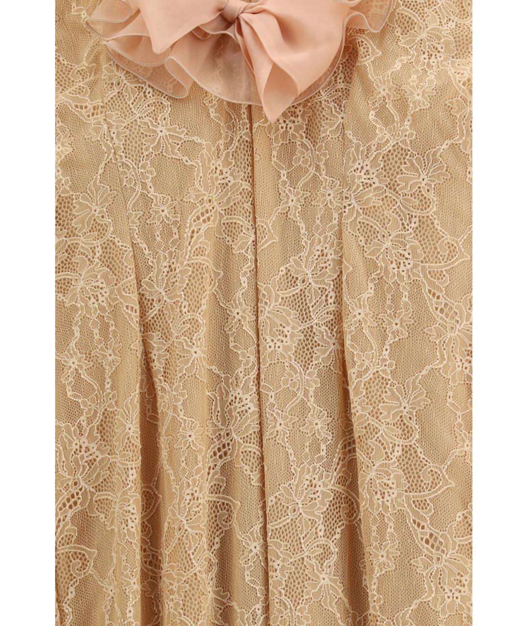 ALESSANDRA RICH Бежевое полиамидовое повседневное платье, фото 3