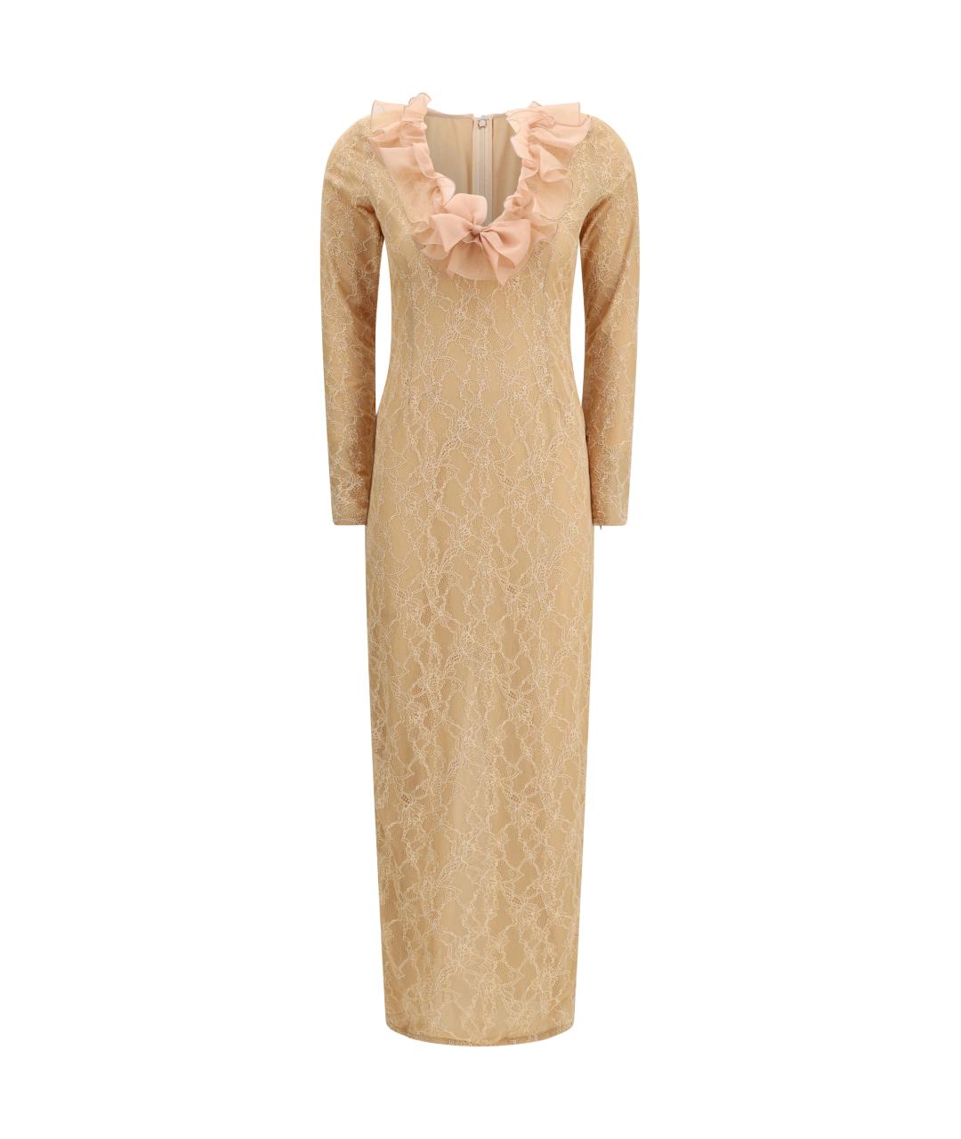 ALESSANDRA RICH Бежевое полиамидовое повседневное платье, фото 1
