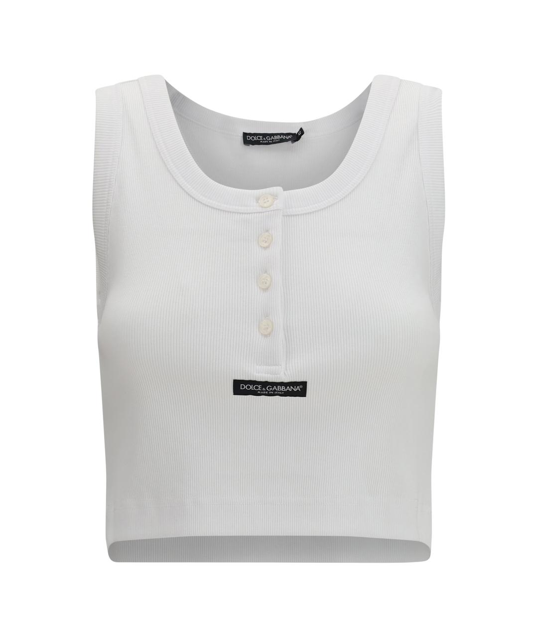 DOLCE&GABBANA Белая хлопковая майка, фото 1
