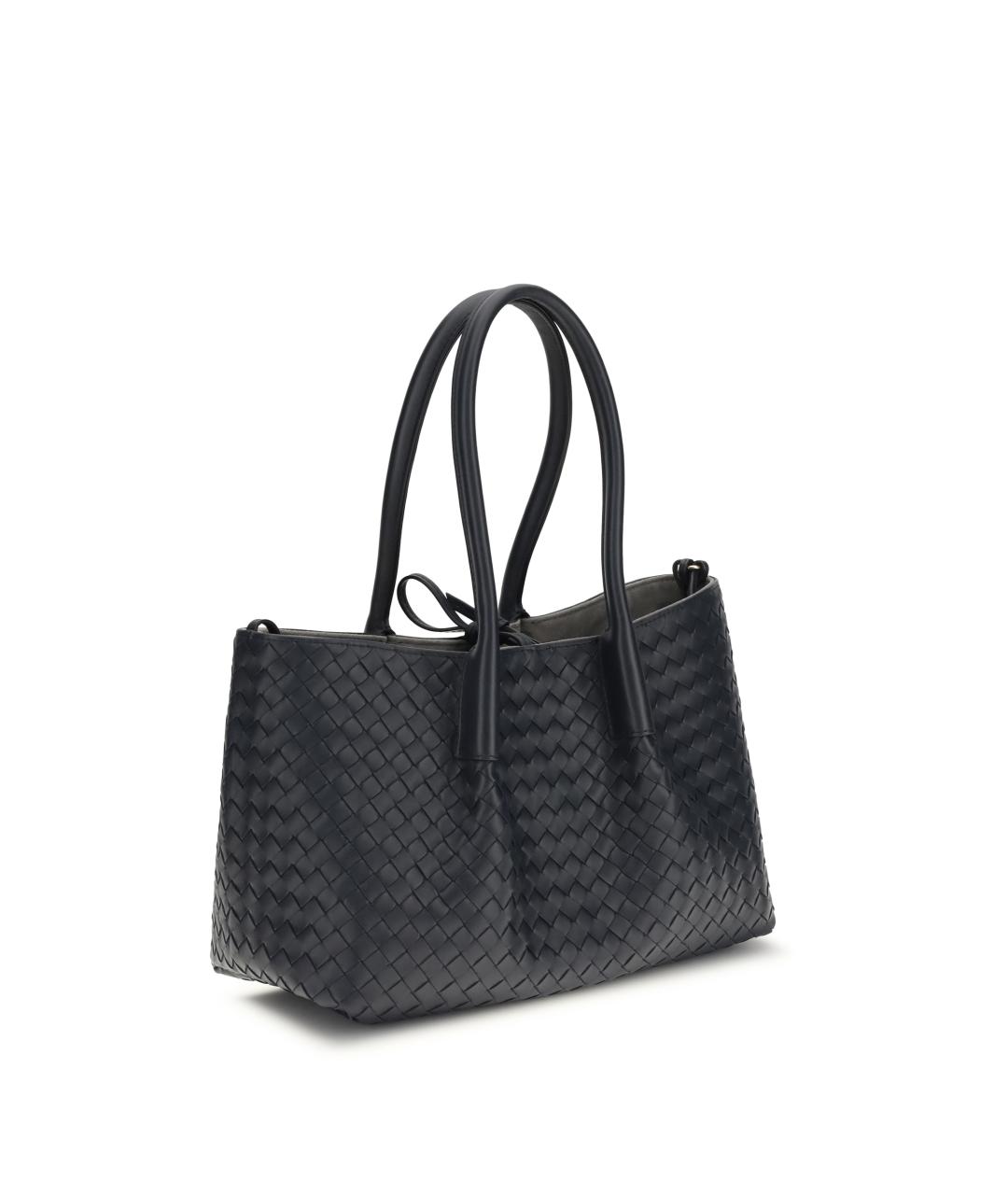 BOTTEGA VENETA Темно-синяя кожаная сумка тоут, фото 3