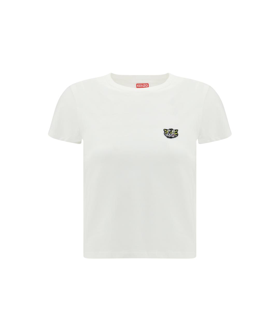 KENZO Белая хлопковая футболка, фото 4