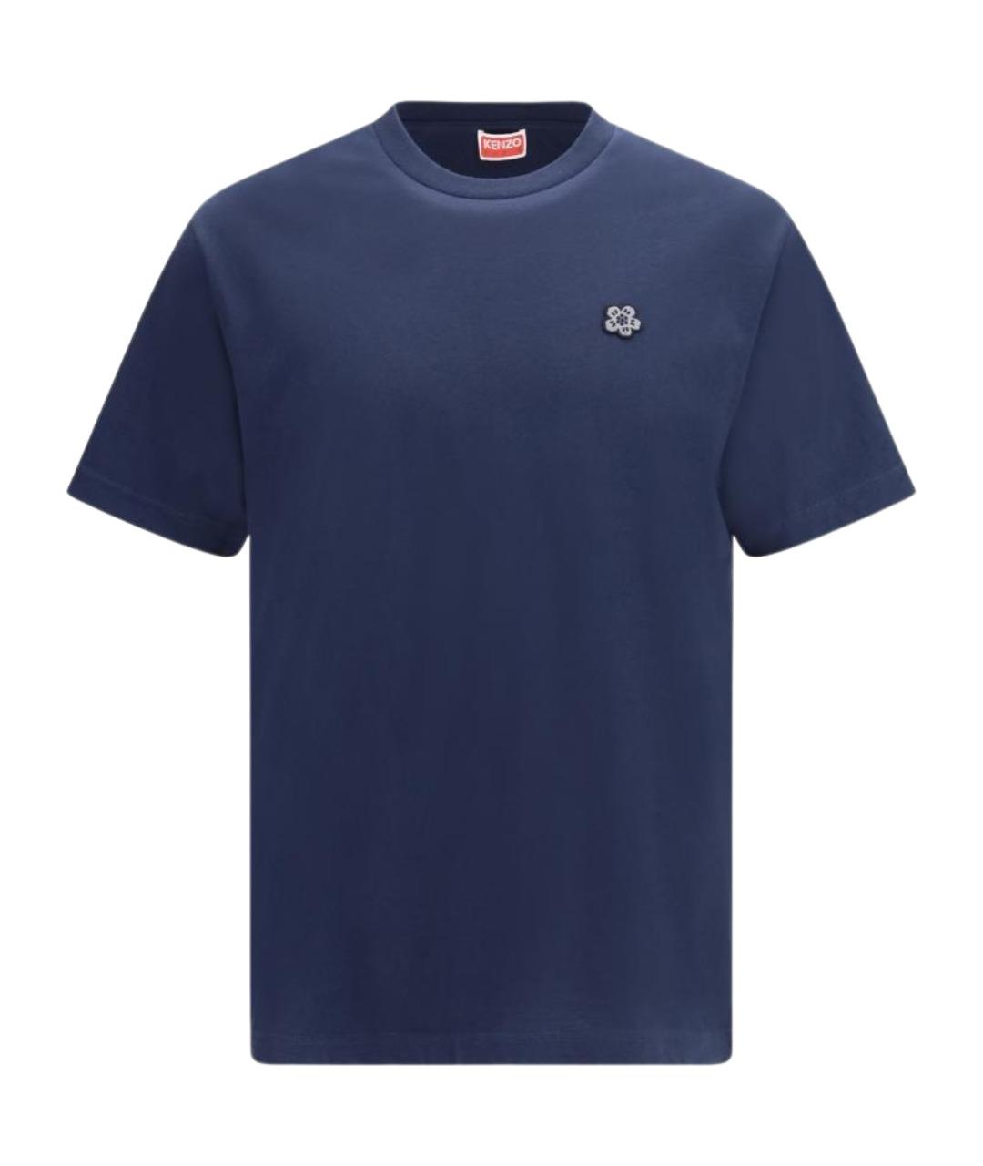 KENZO Темно-синяя хлопковая футболка, фото 1