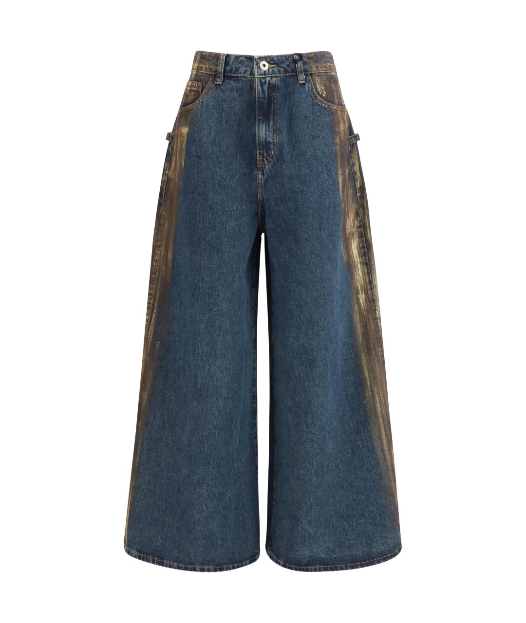 ELLA Синие хлопко-полиэстеровые прямые джинсы, фото 1