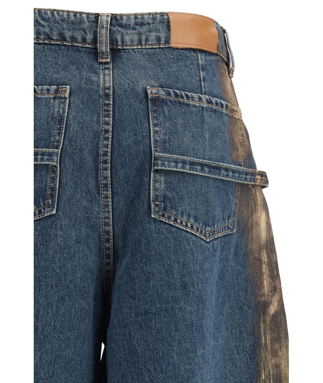 ELLA Синие хлопко-полиэстеровые прямые джинсы, фото 3