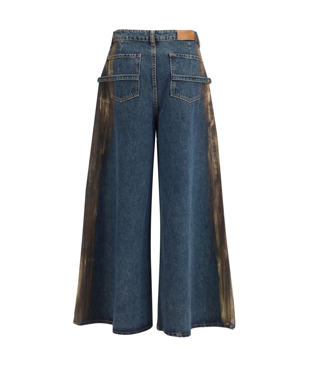 ELLA Синие хлопко-полиэстеровые прямые джинсы, фото 2