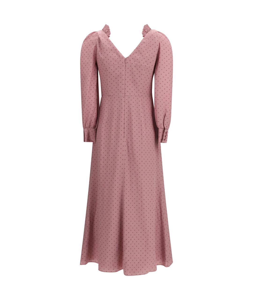 ALESSANDRA RICH Розовое шелковое повседневное платье, фото 2