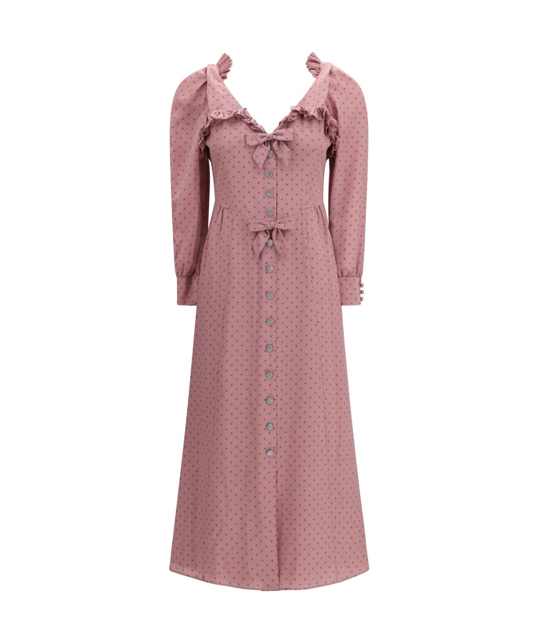 ALESSANDRA RICH Розовое шелковое повседневное платье, фото 1