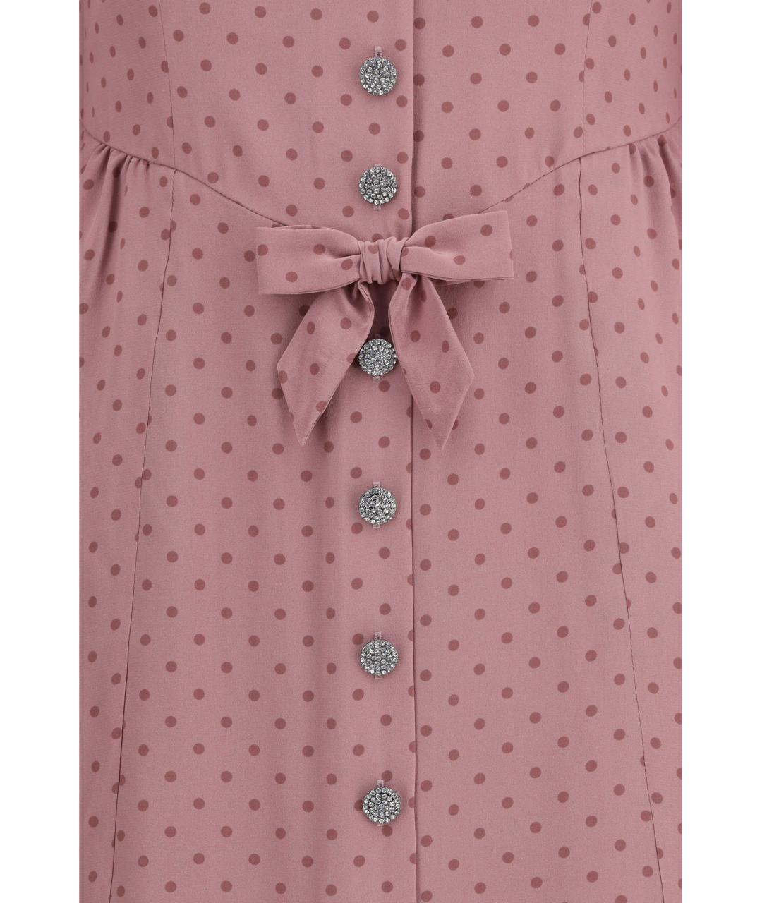 ALESSANDRA RICH Розовое шелковое повседневное платье, фото 3