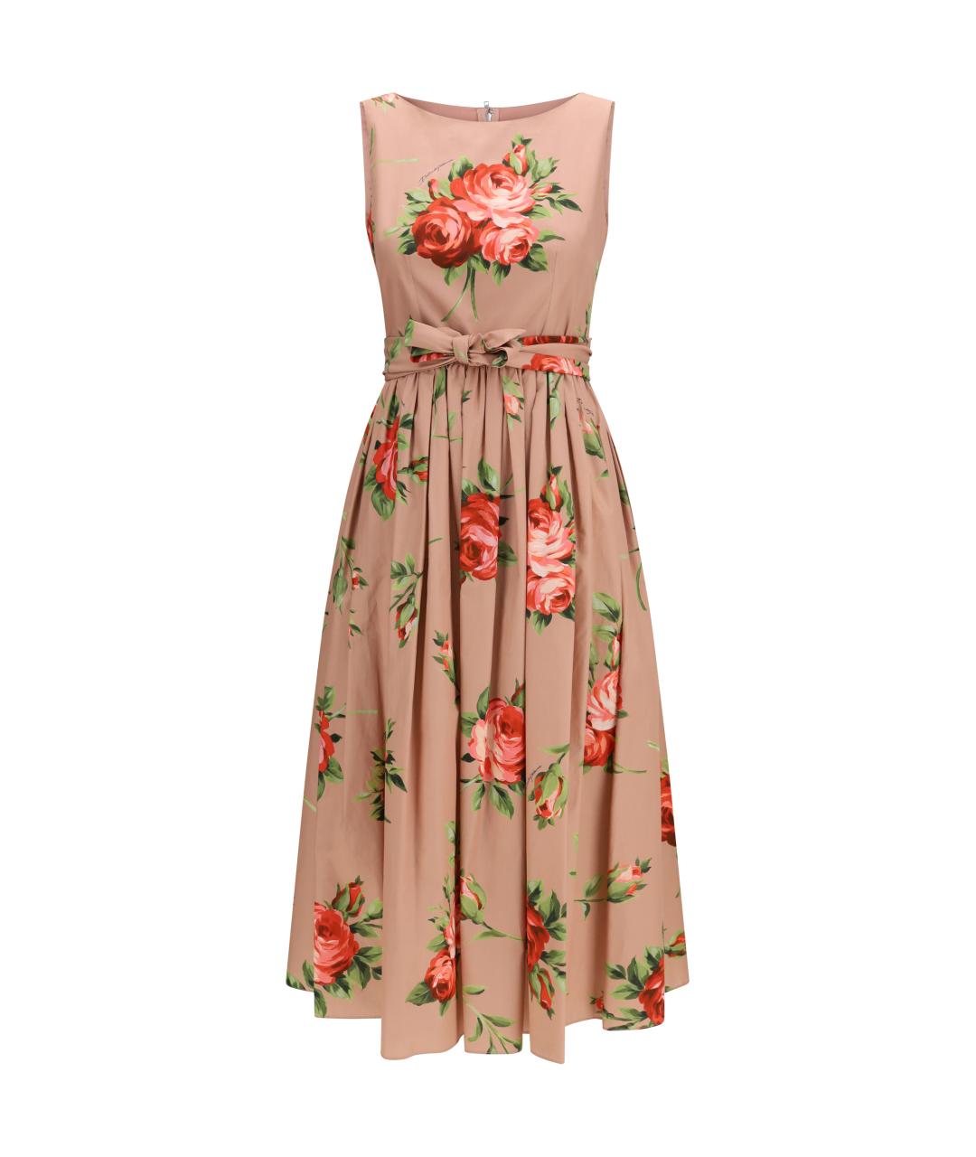 DOLCE&GABBANA Розовое хлопковое повседневное платье, фото 1