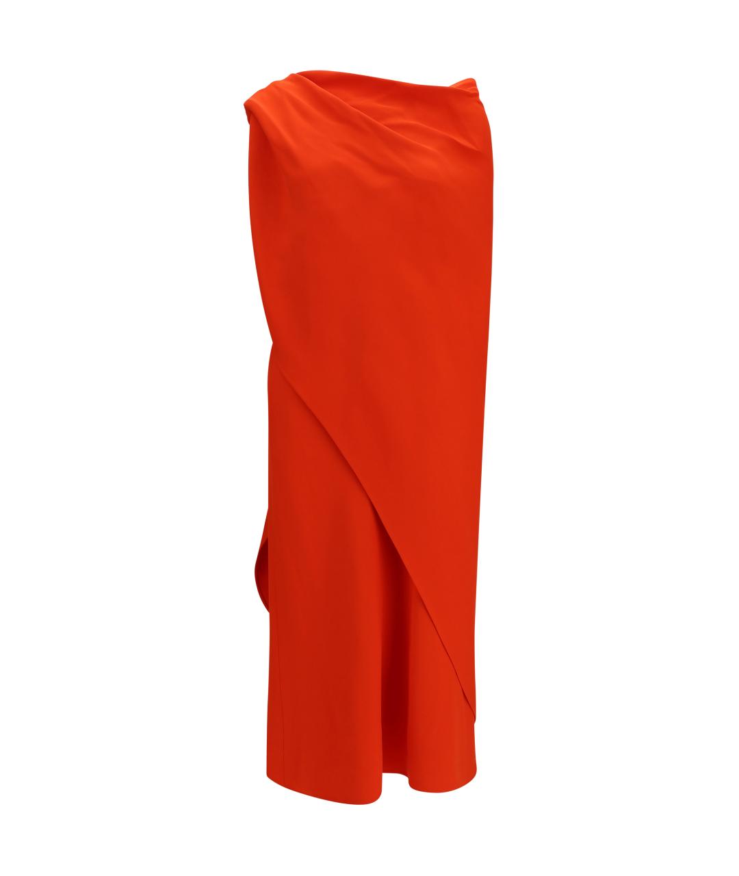 BALENCIAGA Красное шелковое коктейльное платье, фото 1