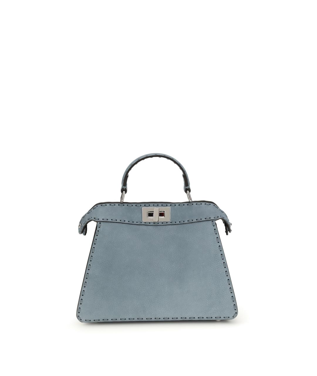 FENDI Голубая кожаная сумка тоут, фото 1