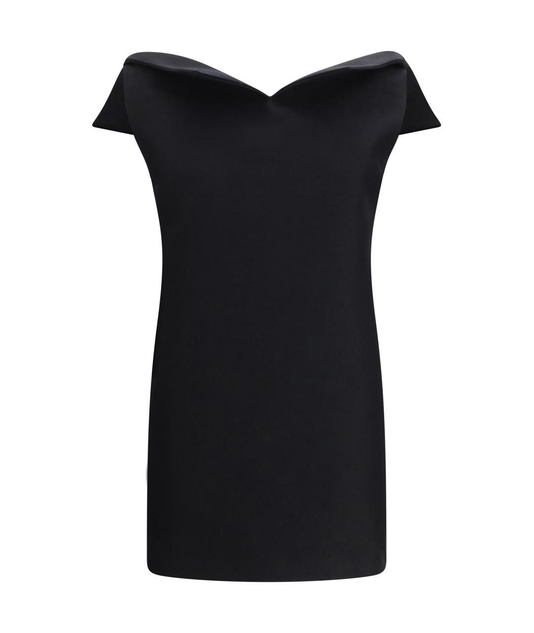 BALENCIAGA Черное шерстяное коктейльное платье, фото 1