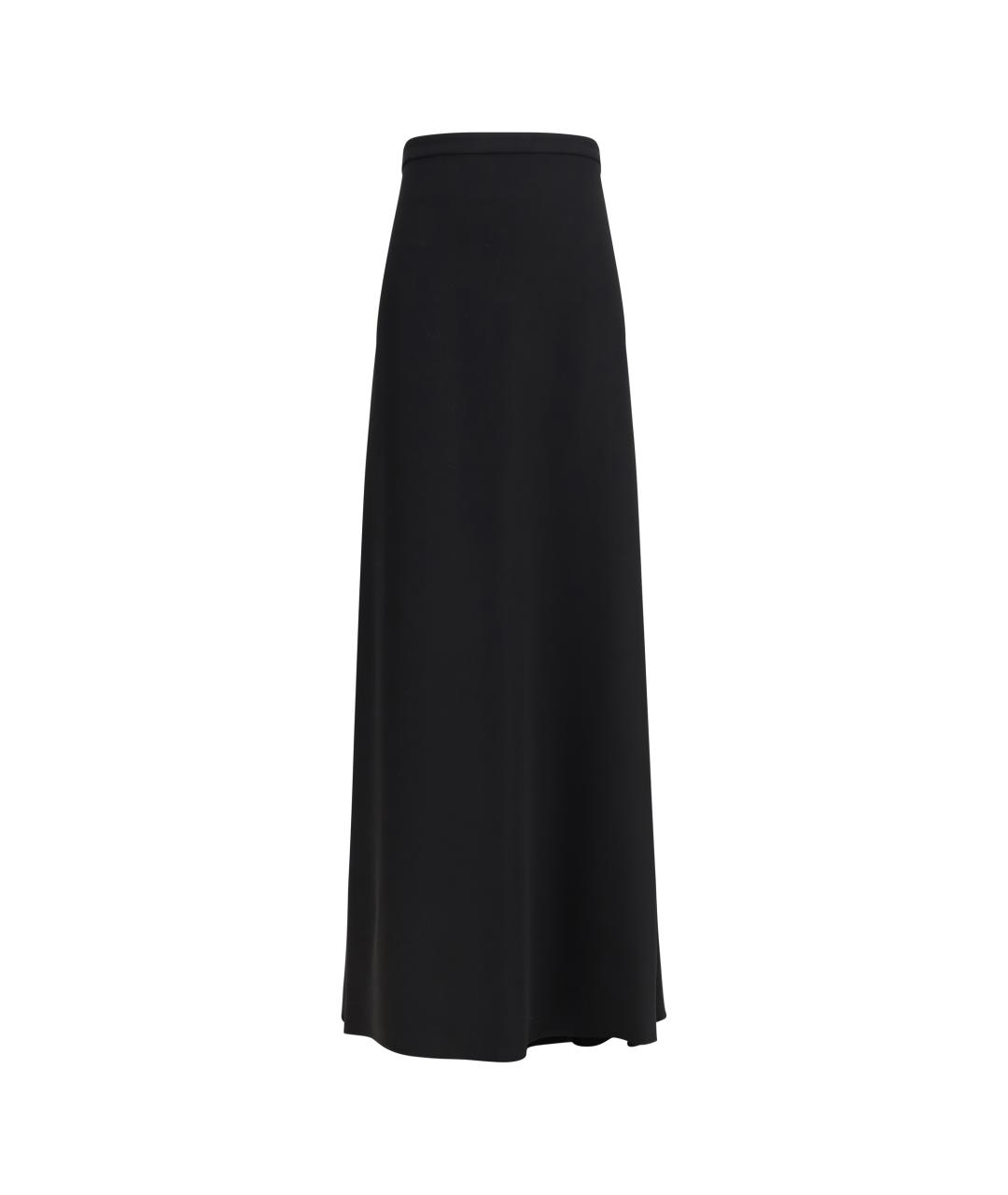 VALENTINO Черная шелковая юбка макси, фото 1