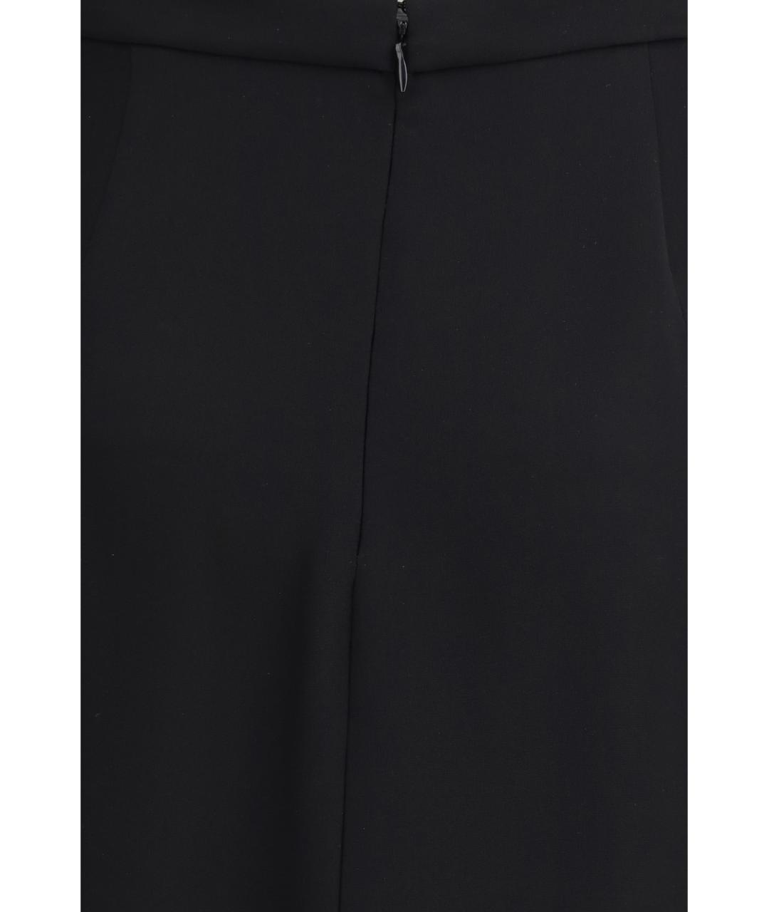 VALENTINO Черная шелковая юбка макси, фото 3