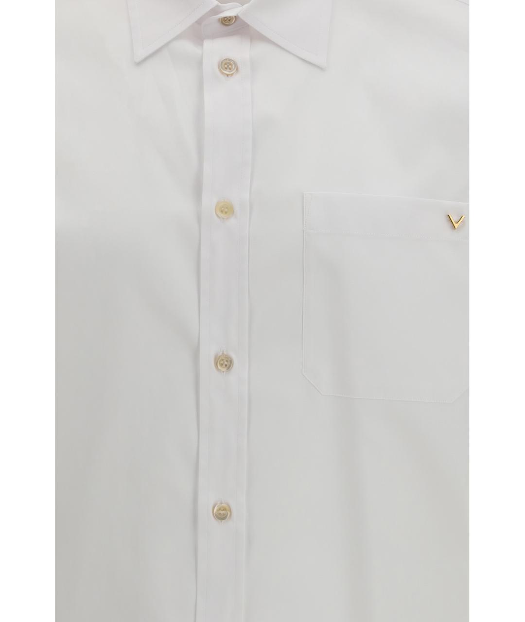 VALENTINO Белая хлопковая классическая рубашка, фото 3