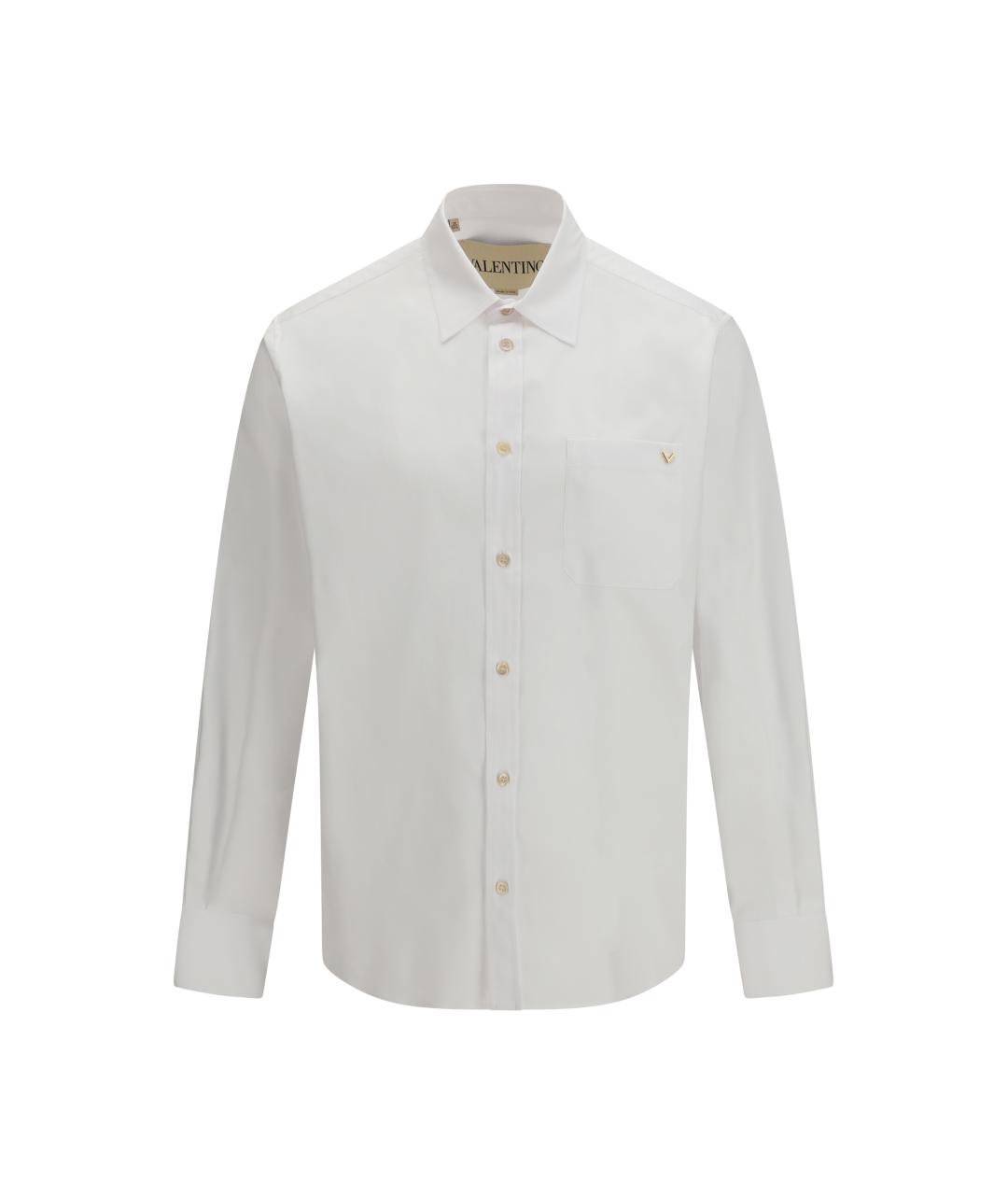 VALENTINO Белая хлопковая классическая рубашка, фото 1
