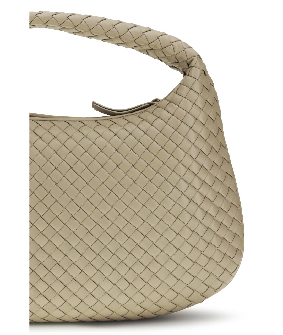 BOTTEGA VENETA Бежевая кожаная сумка через плечо, фото 4