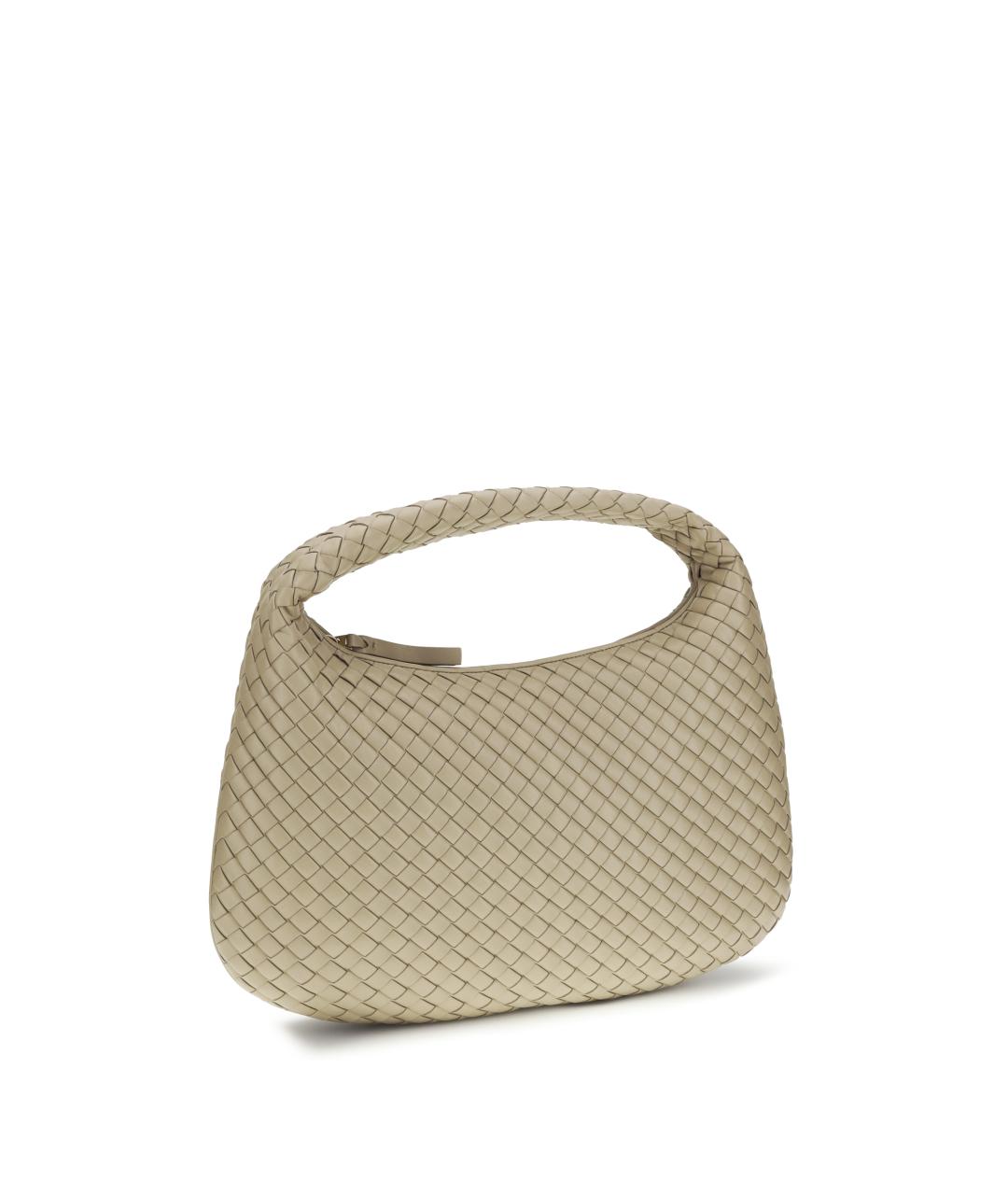 BOTTEGA VENETA Бежевая кожаная сумка через плечо, фото 3