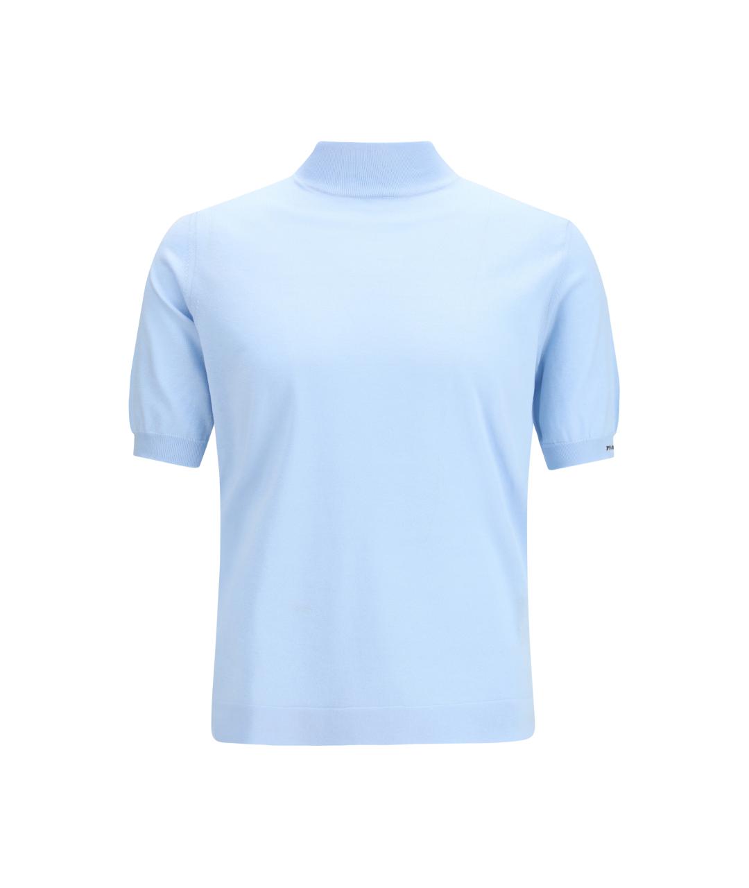 PRADA Голубой хлопковый джемпер / свитер, фото 1