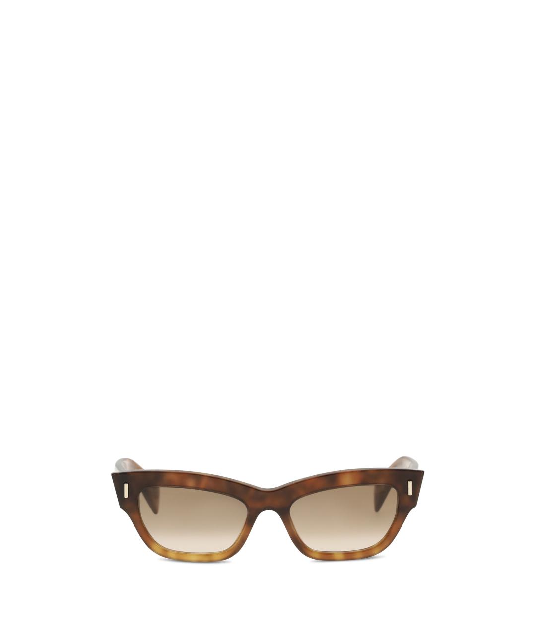 ALEXANDER MCQUEEN Коричневые пластиковые солнцезащитные очки, фото 4