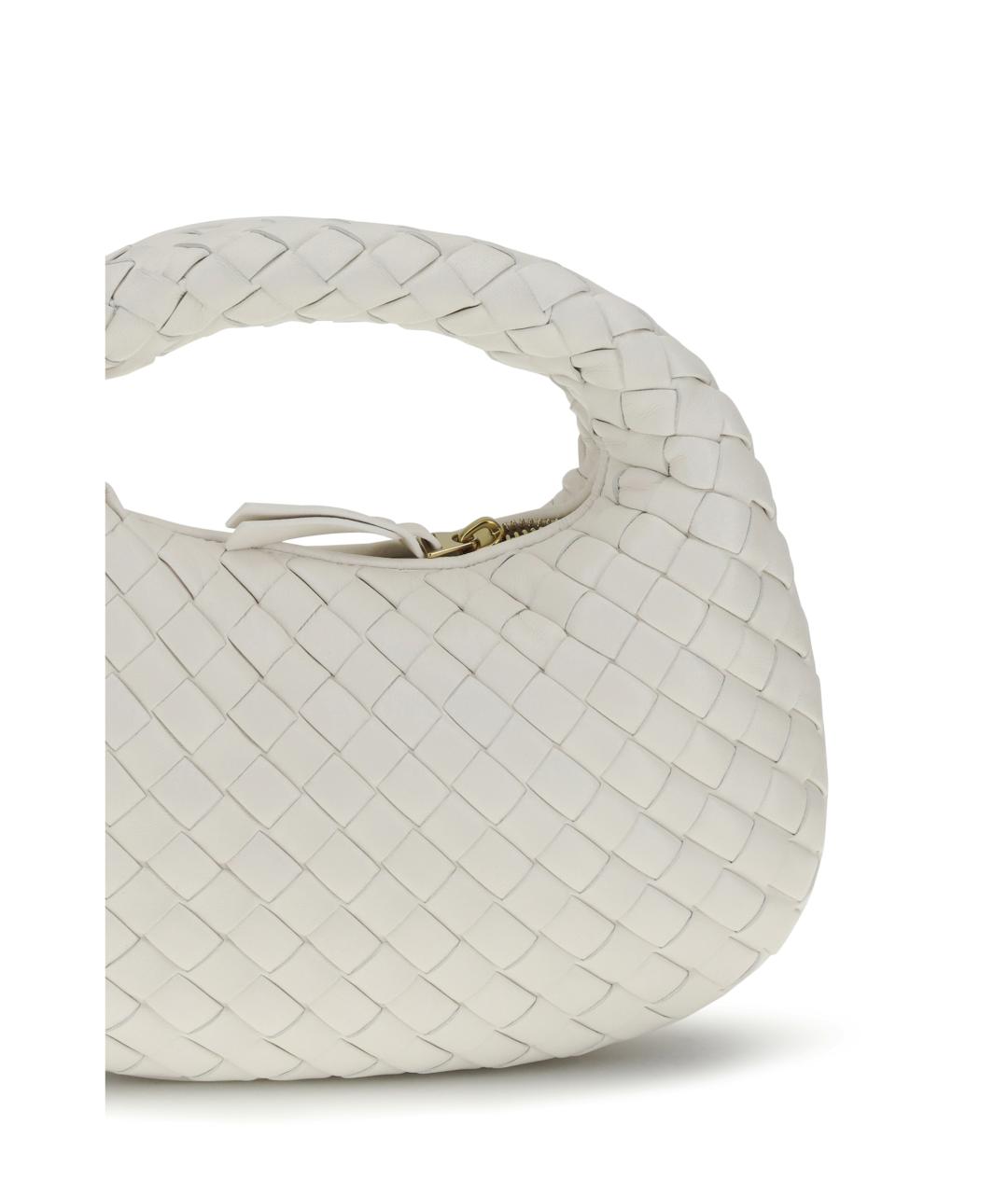BOTTEGA VENETA Белая кожаная сумка с короткими ручками, фото 4