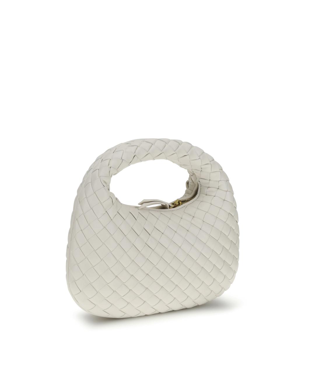 BOTTEGA VENETA Белая кожаная сумка с короткими ручками, фото 2