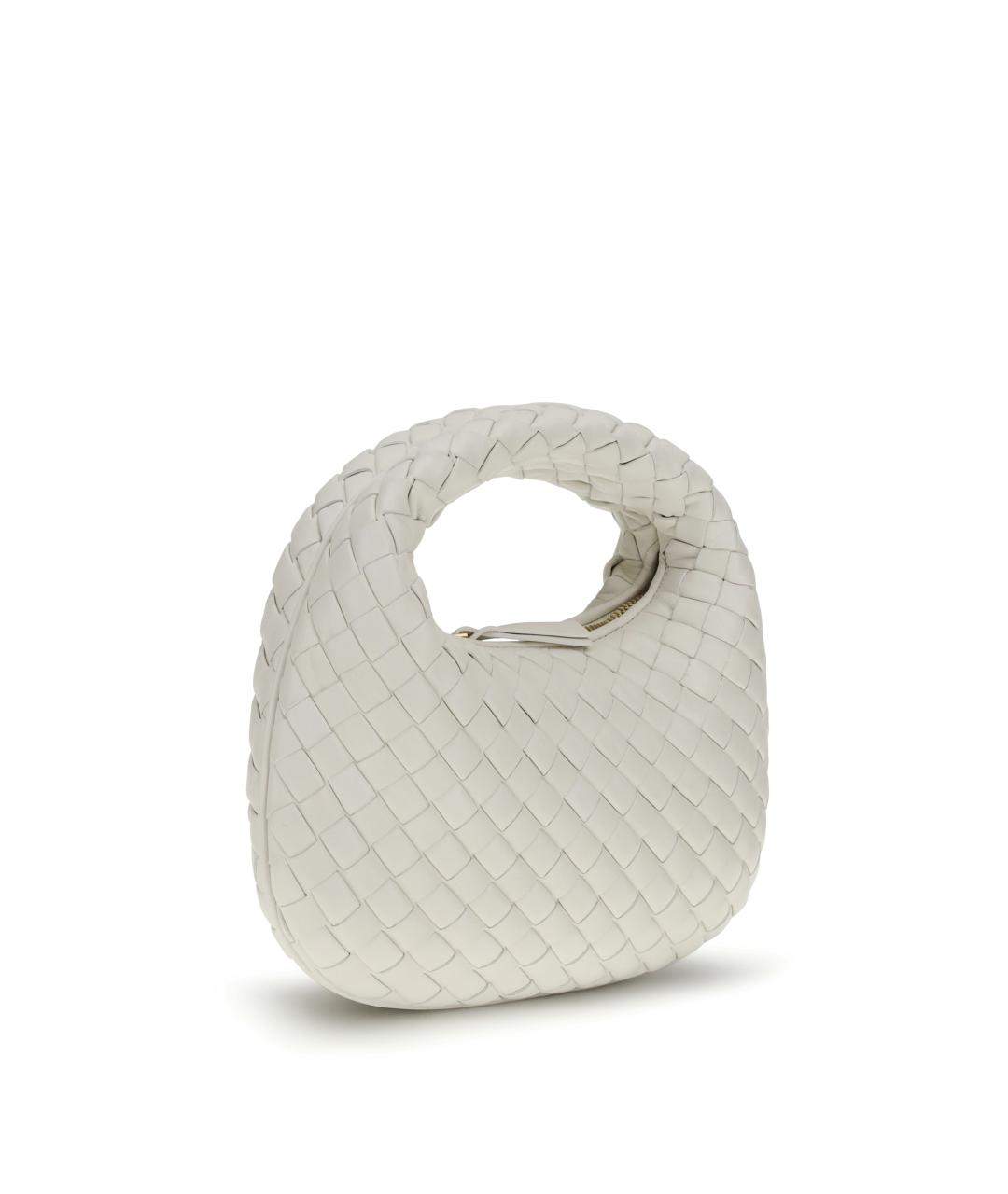 BOTTEGA VENETA Белая кожаная сумка с короткими ручками, фото 3