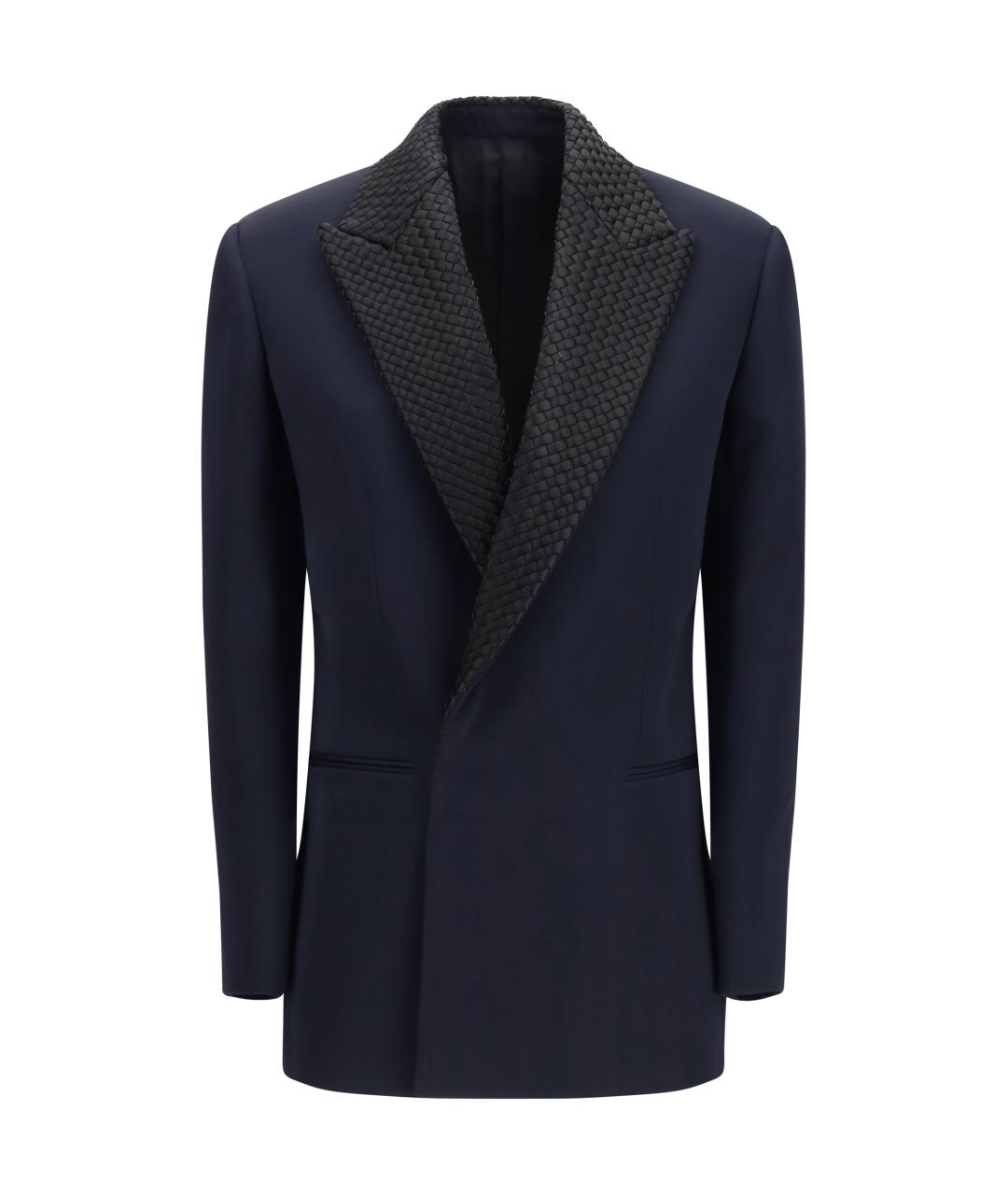 BOTTEGA VENETA Темно-синий шерстяной жакет/пиджак, фото 1