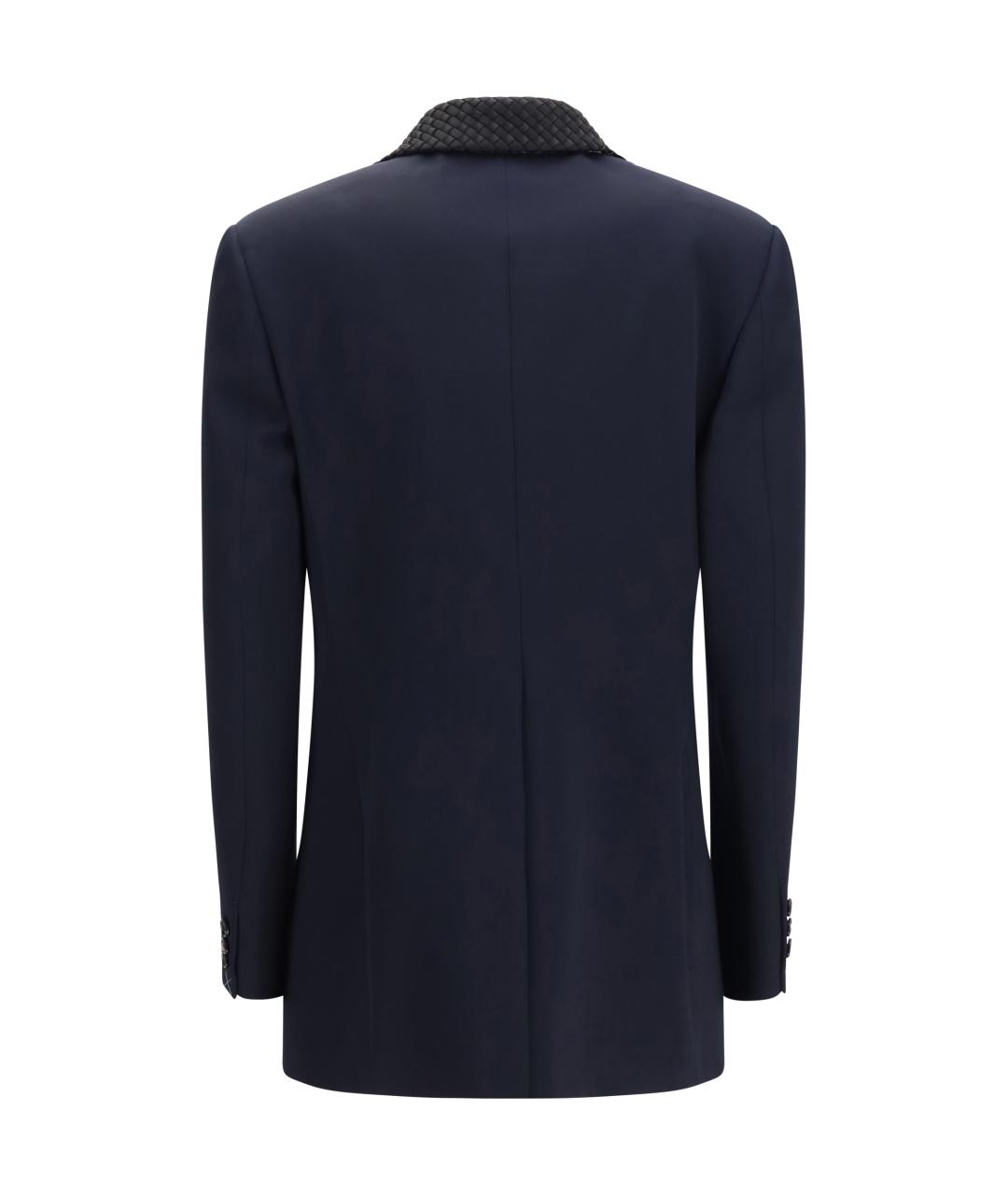 BOTTEGA VENETA Темно-синий шерстяной жакет/пиджак, фото 2