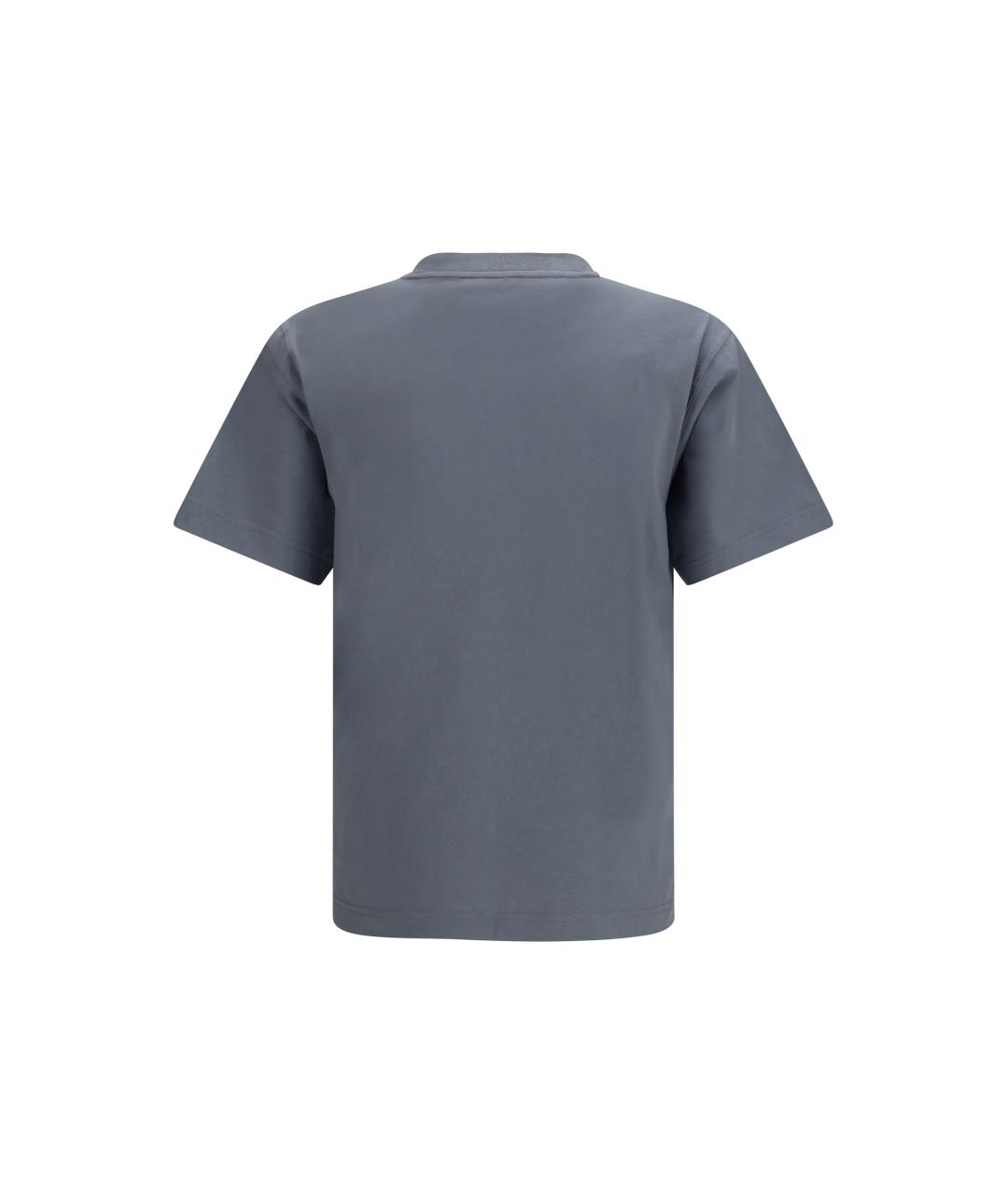 BURBERRY Серая хлопковая футболка, фото 2