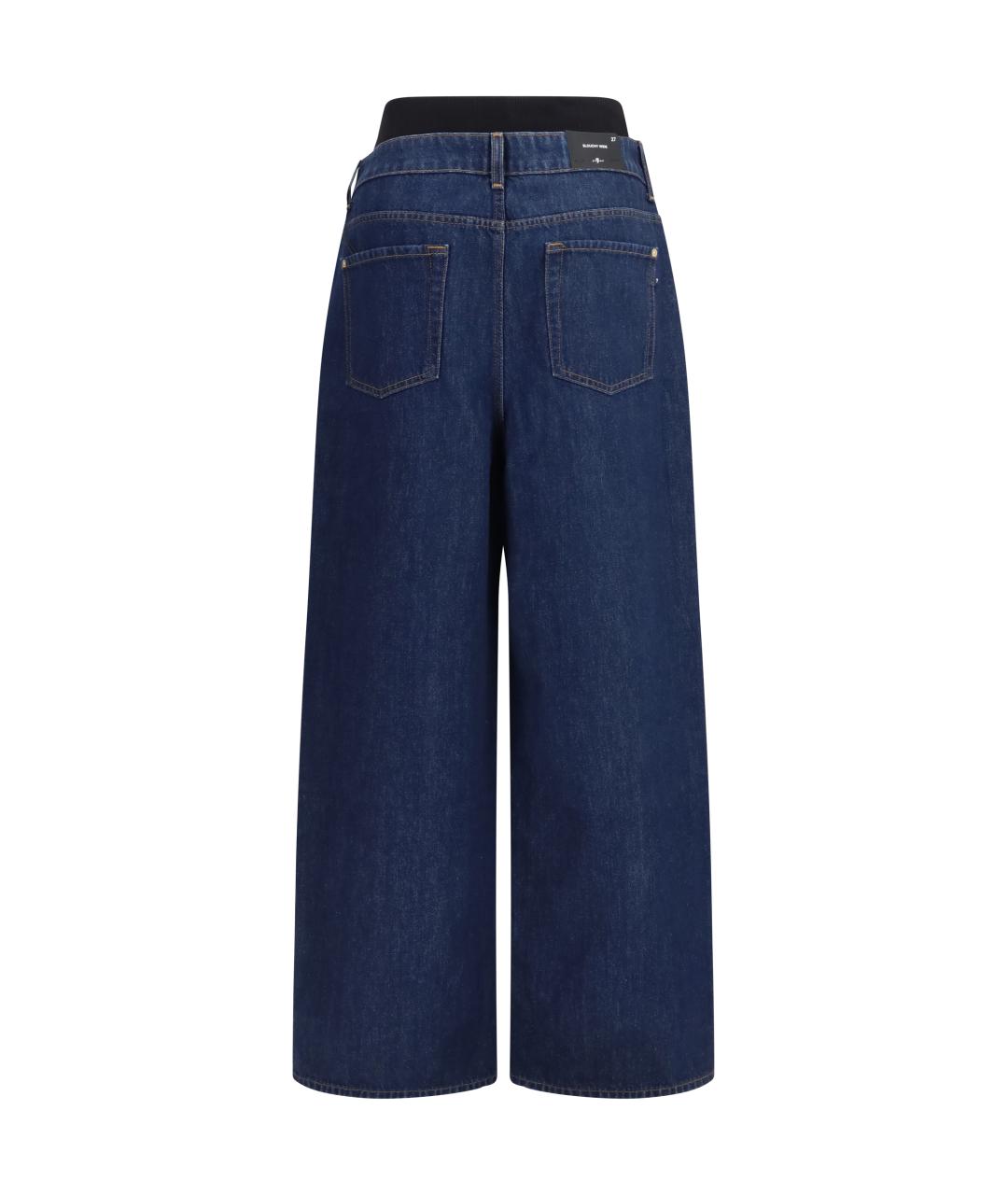 7 FOR ALL MANKIND Темно-синие хлопковые джинсы клеш, фото 2